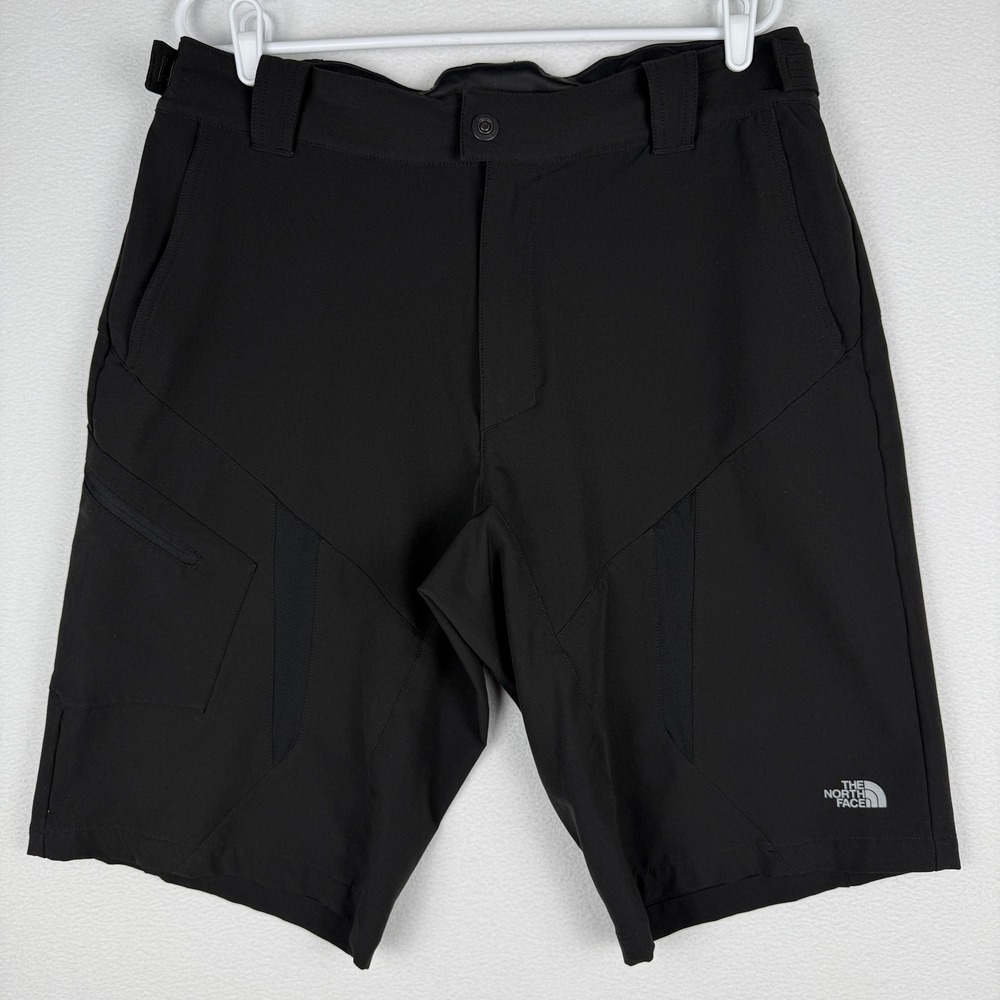 The North Face Hiking Cargo Shorts Mens 38 Black Stretch Adjustable Waist